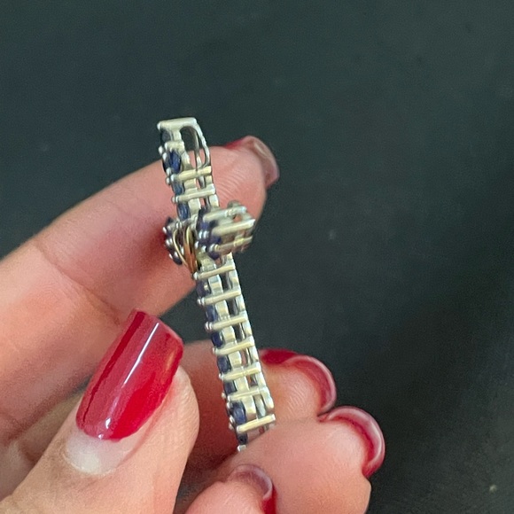 Silver/10K Gold Sapphire Cross - Picture 5 of 6